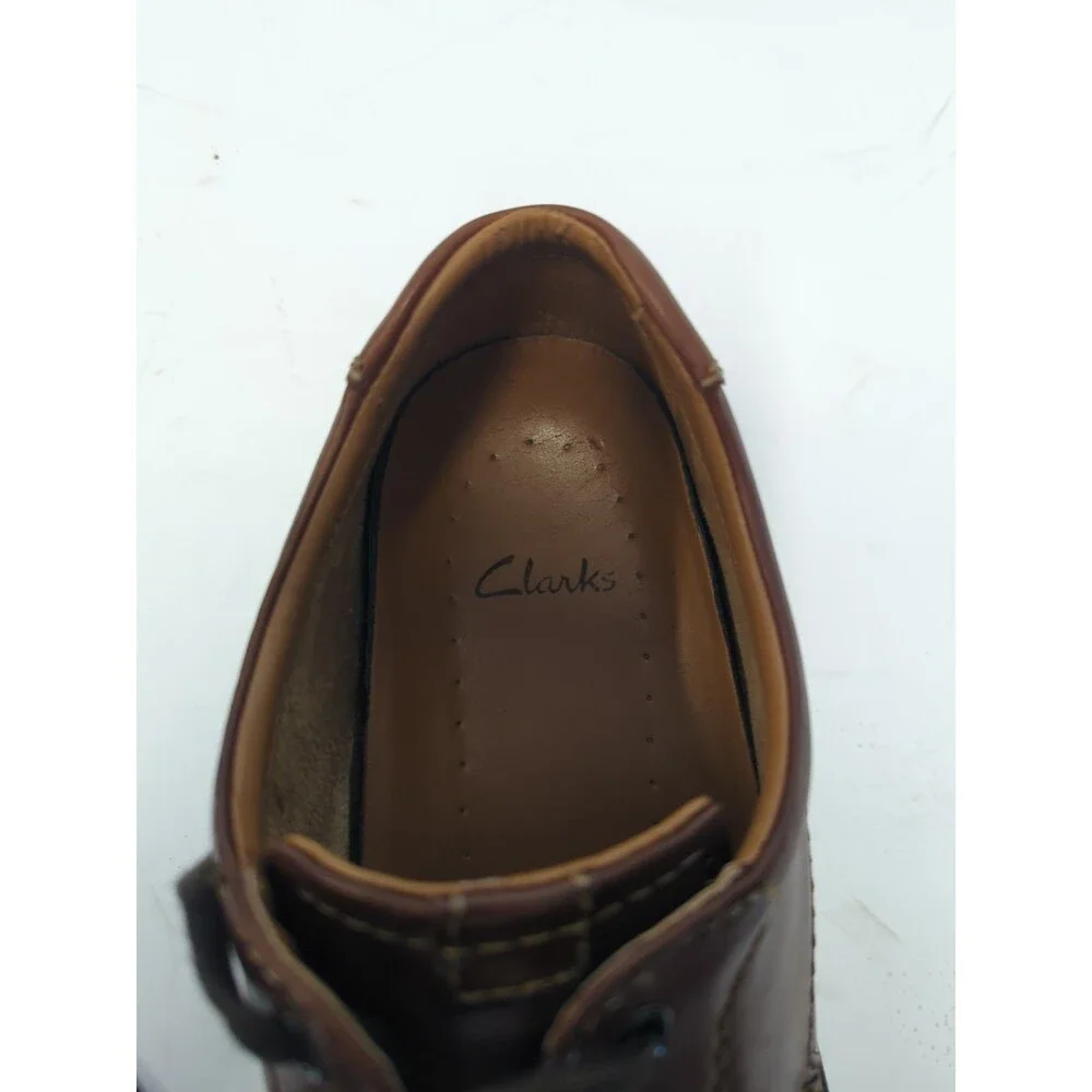CLARKS Colson Over Brown Leather Oxfords Men's 10.5 Casual Shoes Great Condition